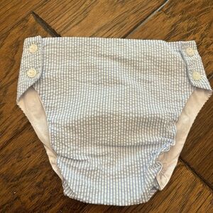 The Beaufort Bonnet Company Light Blue Checkered Diaper Cover